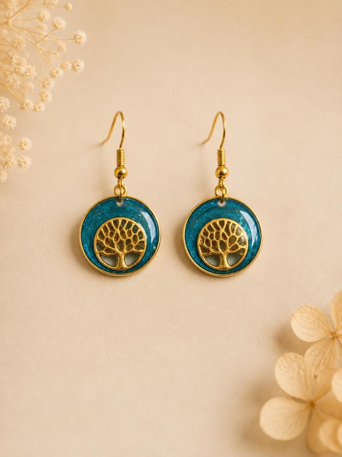 Boucles d’oreilles « Arbre de Vie » Racines d’Azur