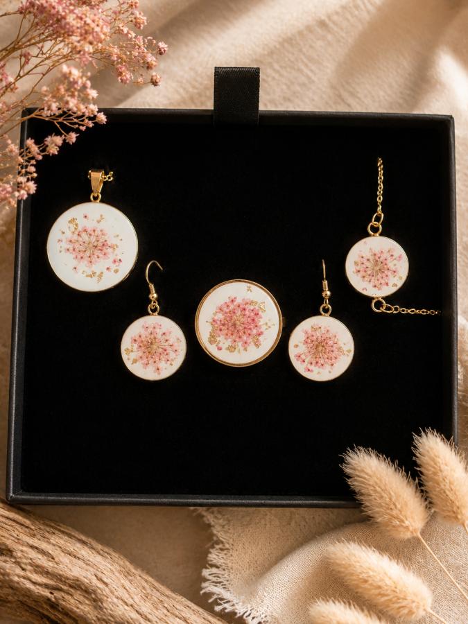 Parure « Fleur de rosée « 