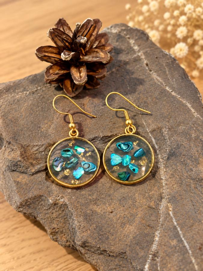 Boucles d’oreilles   « Reflets Lagune »