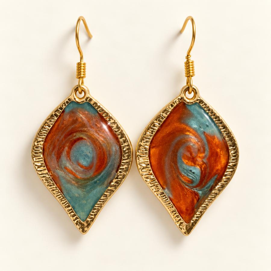 Boucles d’oreilles   « Tourbillon Cuivré »