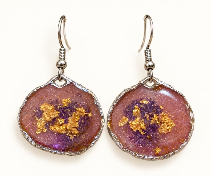 Boucles d’oreilles   « Reflets Pourpres »