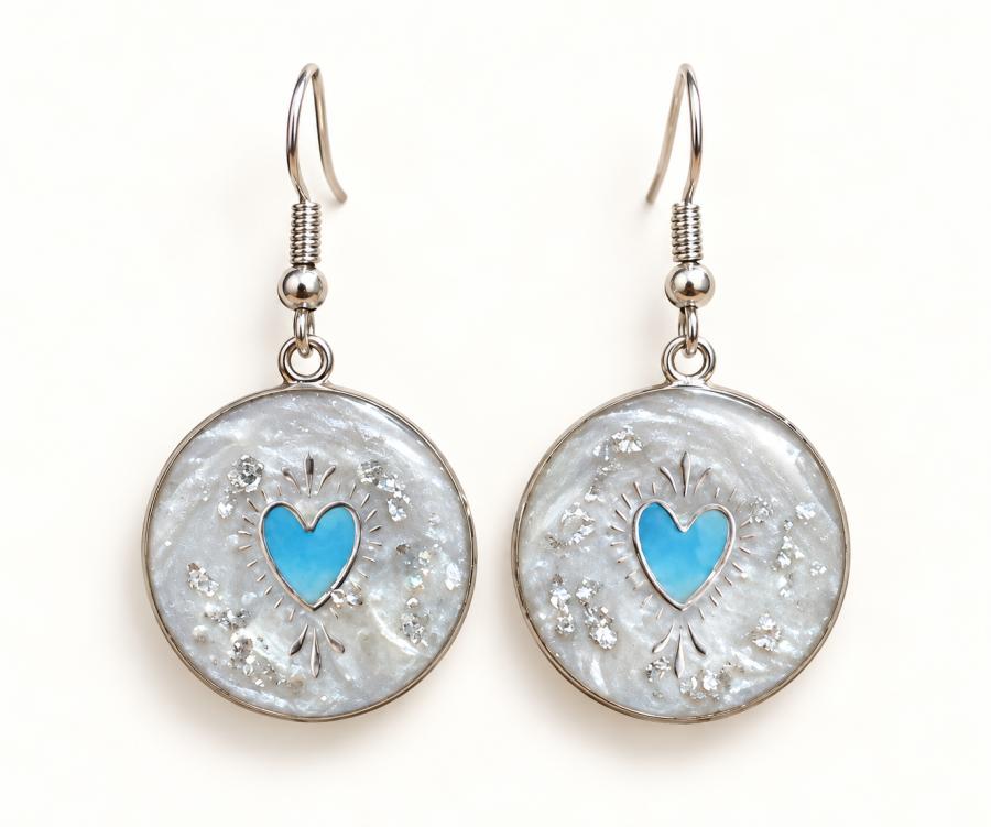 Boucles d’oreilles   « Cœur d’Azur »