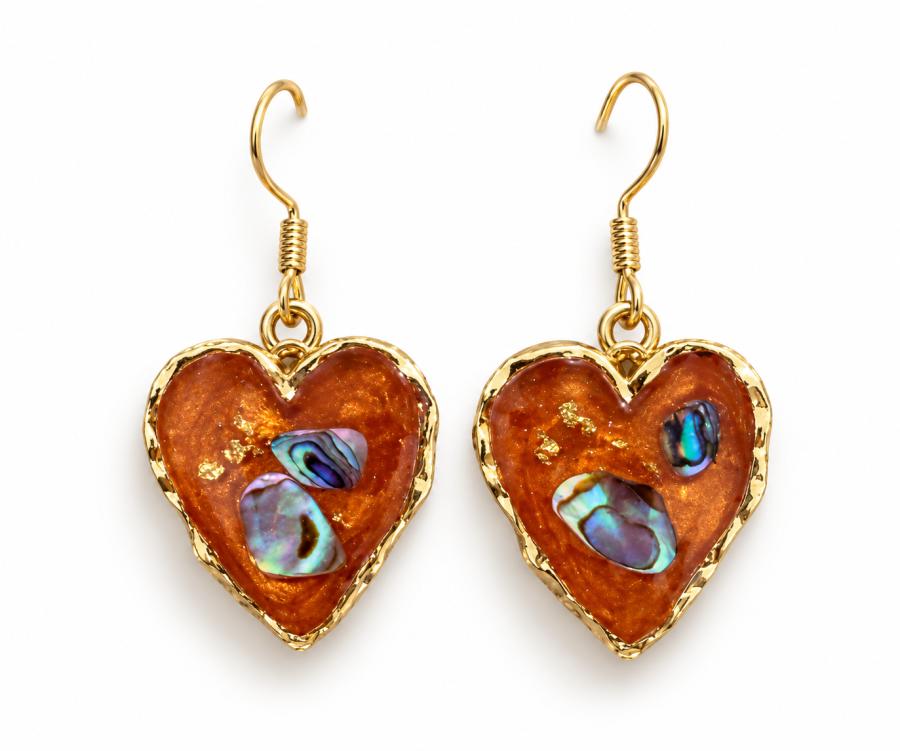 Boucles d’oreilles   « Cœur de Nacre »