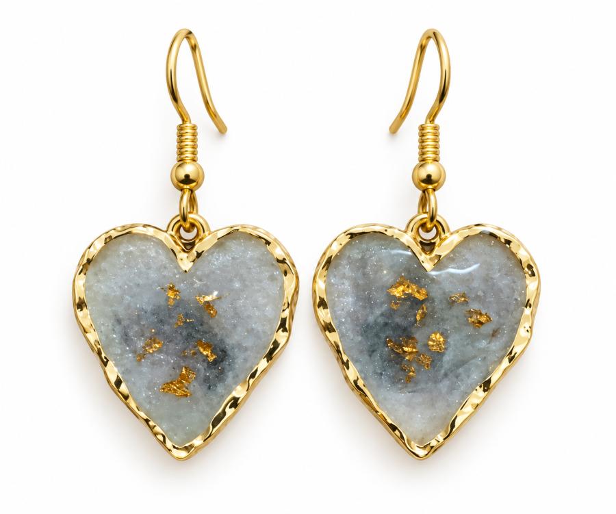 Boucles d’oreilles   « Cœur de Givre » 