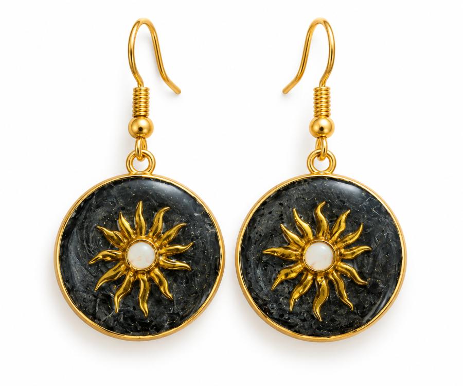 Boucles d’oreilles   « Soleil d’Ébène » 
