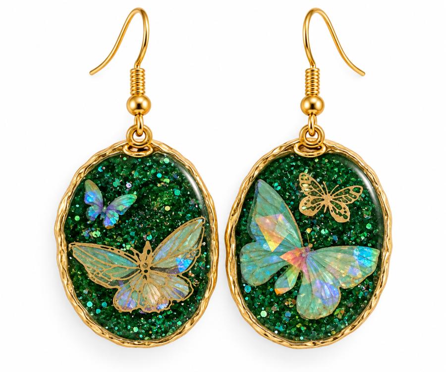 Boucles d’oreilles   « Jardin Émeraude »