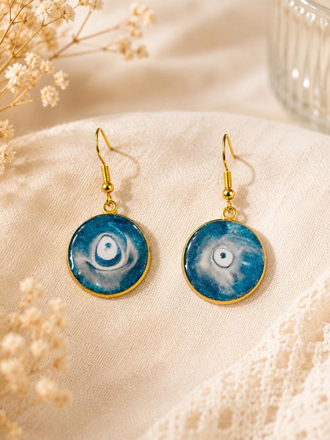 Boucles d’oreilles « Galaxie bleue »
