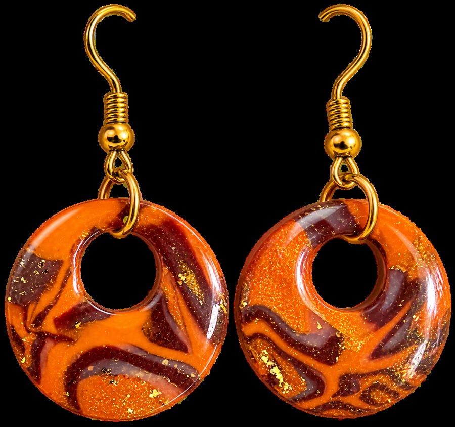 Boucles d’oreilles   pâte polymère et résine UV - photo 2