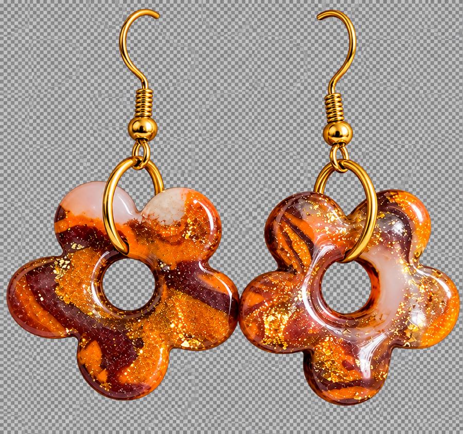 Boucles d’oreilles   pâte polymère et résine UV - photo 3