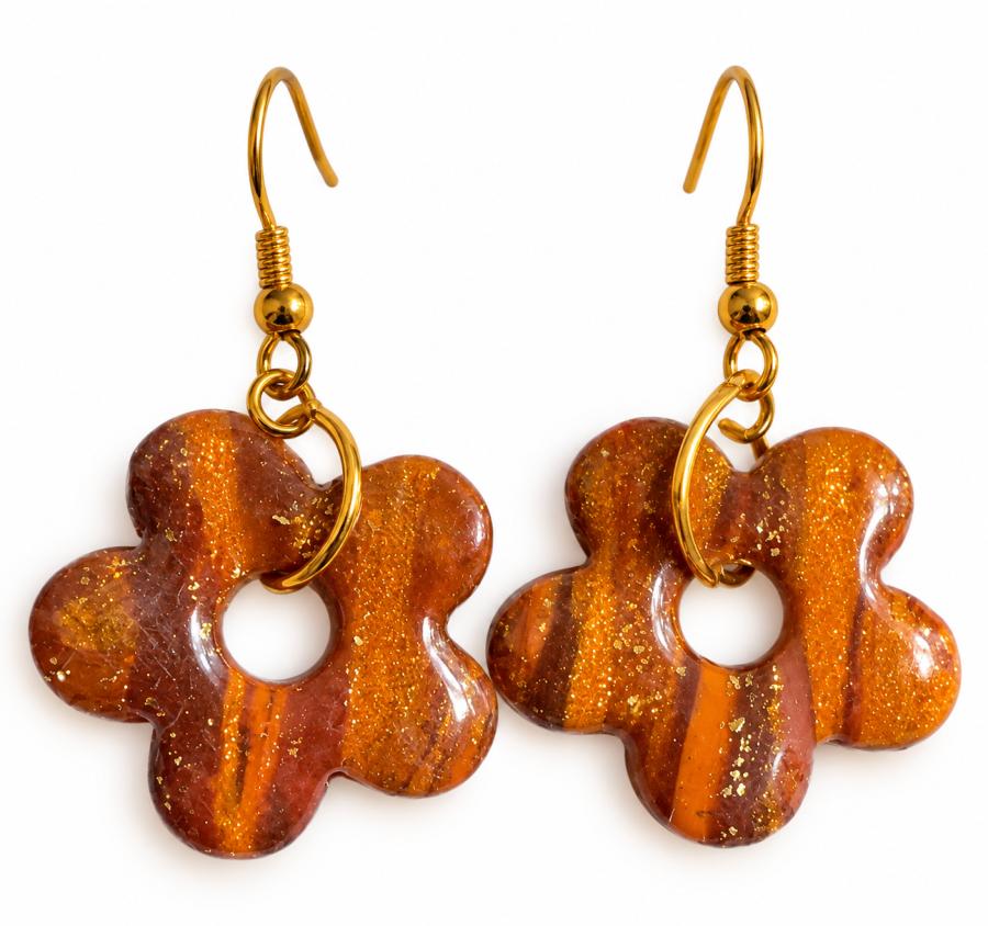 Boucles d’oreilles   pâte polymère et résine UV - photo 4