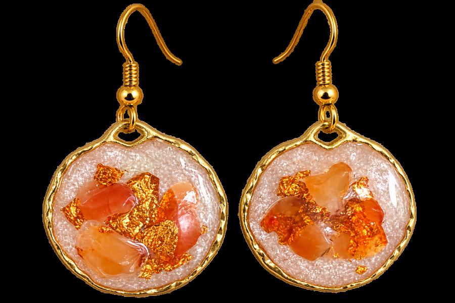 Boucles d’oreilles « Éclats de Cornaline » 