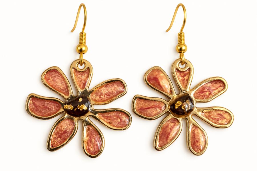 Boucles d’oreilles « Fleurs nacrées »