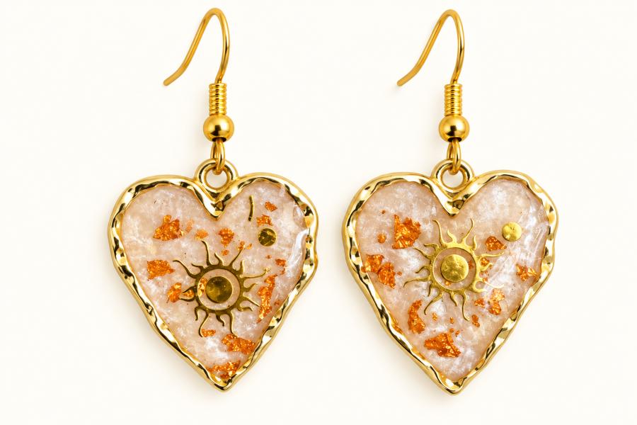 Boucles d’oreilles   « Cœurs Solaires » - photo 3