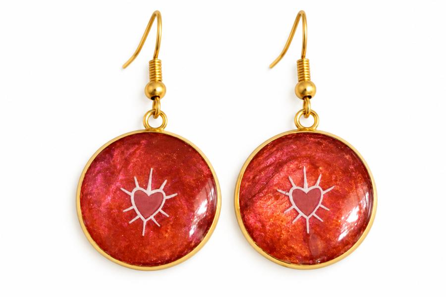 Boucles d’oreilles « Cœur de Braise »