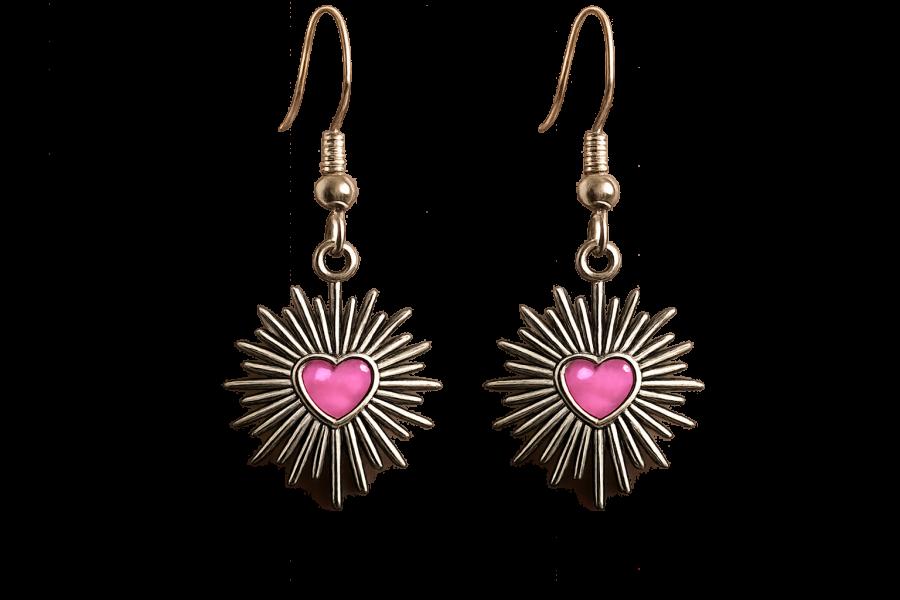 Boucles d’oreilles   « Cœur Rayonnant »