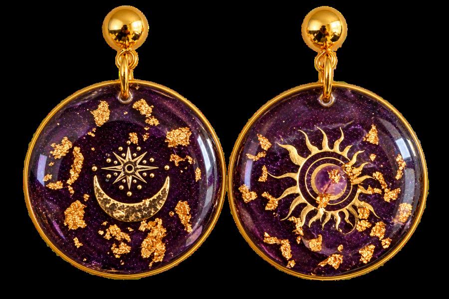 Boucles d’oreilles  « Éclipse Pourpre »
