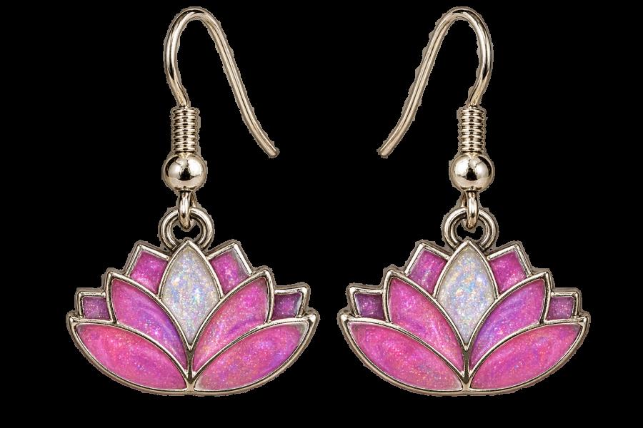 Boucles d’oreilles   « Lotus de Nacre » 