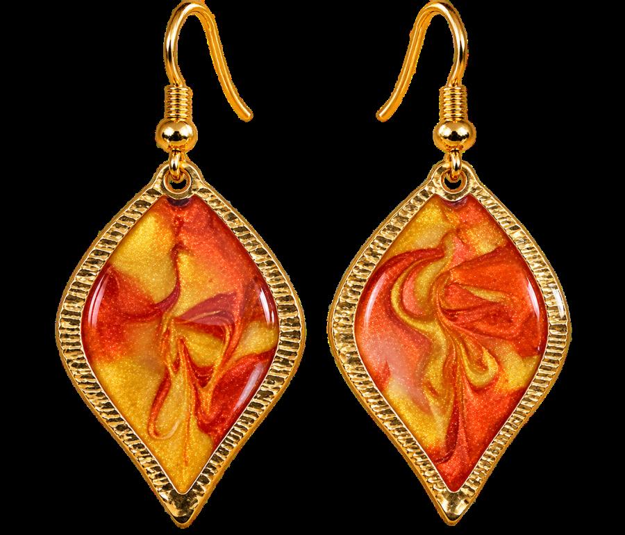 Boucles d’oreilles   « Flamme d’Ambre »