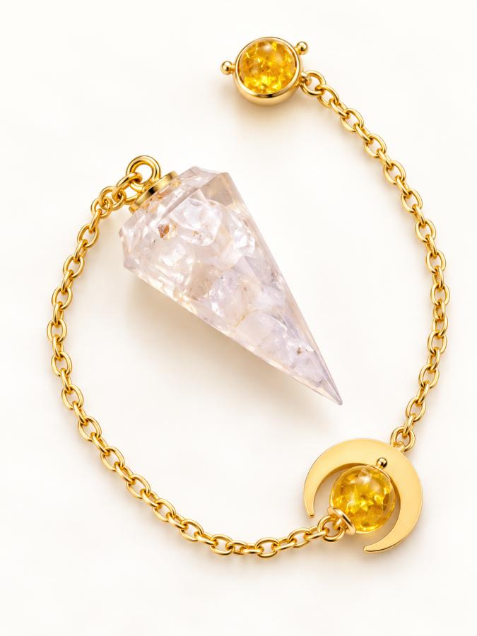 Pendule artisanal « Cristal de roche » - photo 1