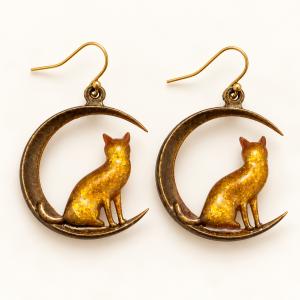 Boucles d’oreilles   « Chats & Lunes» - photo 2
