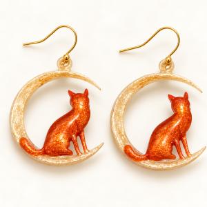 Boucles d’oreilles   « Chats & Lunes» - photo 3