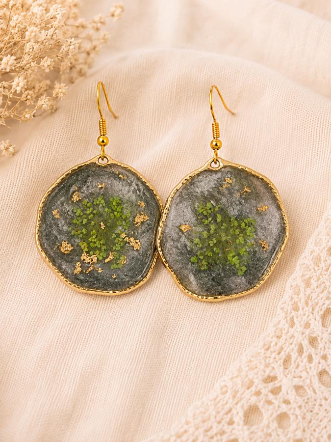 Boucles d’oreilles « Sous-Bois Doré »