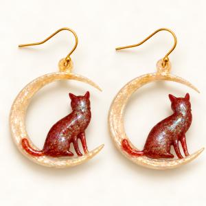 Boucles d’oreilles   « Chats & Lunes» - photo 4