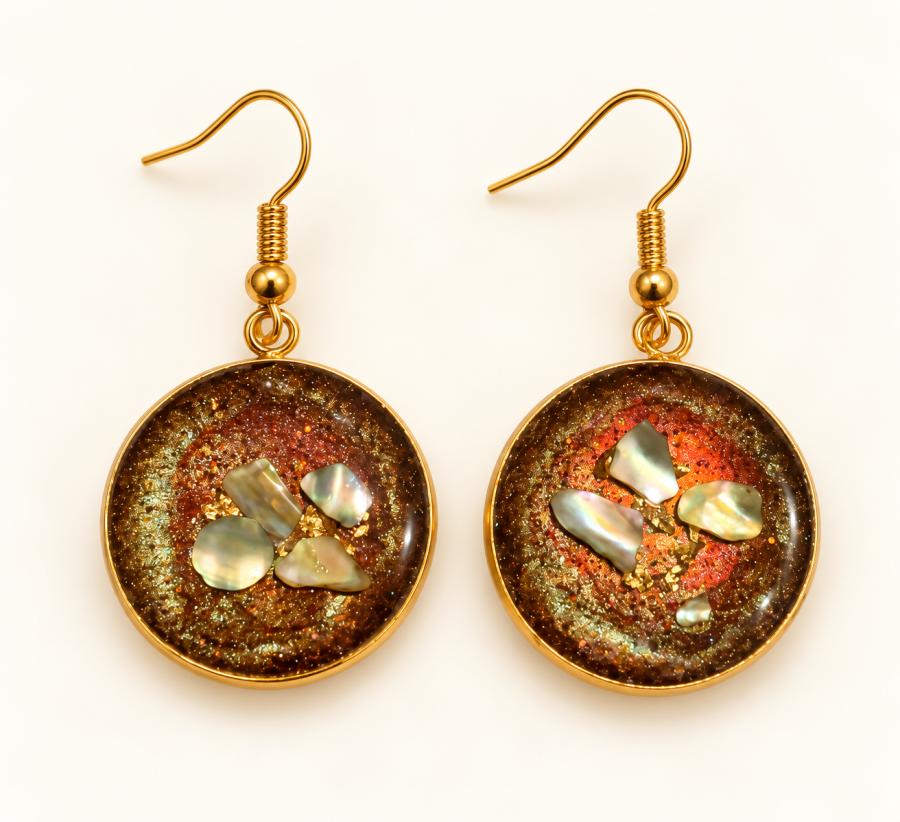 Boucles d’oreilles   « Reflets Cuivrés »
