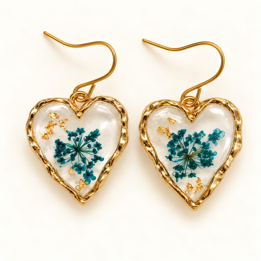 Boucles d’oreilles « Cœurs fleuris » - photo 2