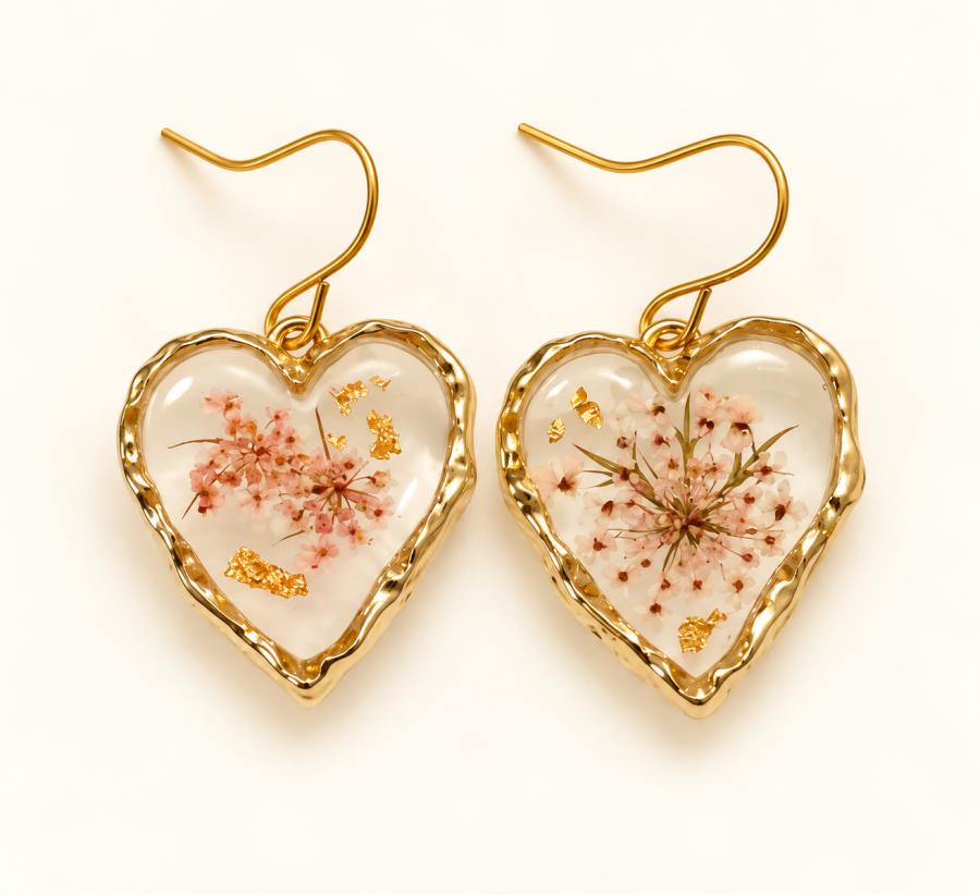 Boucles d’oreilles « Cœurs fleuris » - photo 4