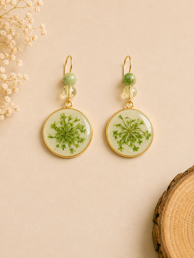 Boucles d’oreilles «  Éclat végétal « 