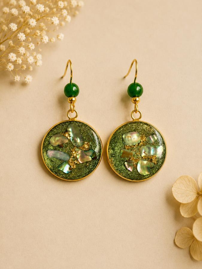 Boucles d’oreilles « Écrin de Jade » 