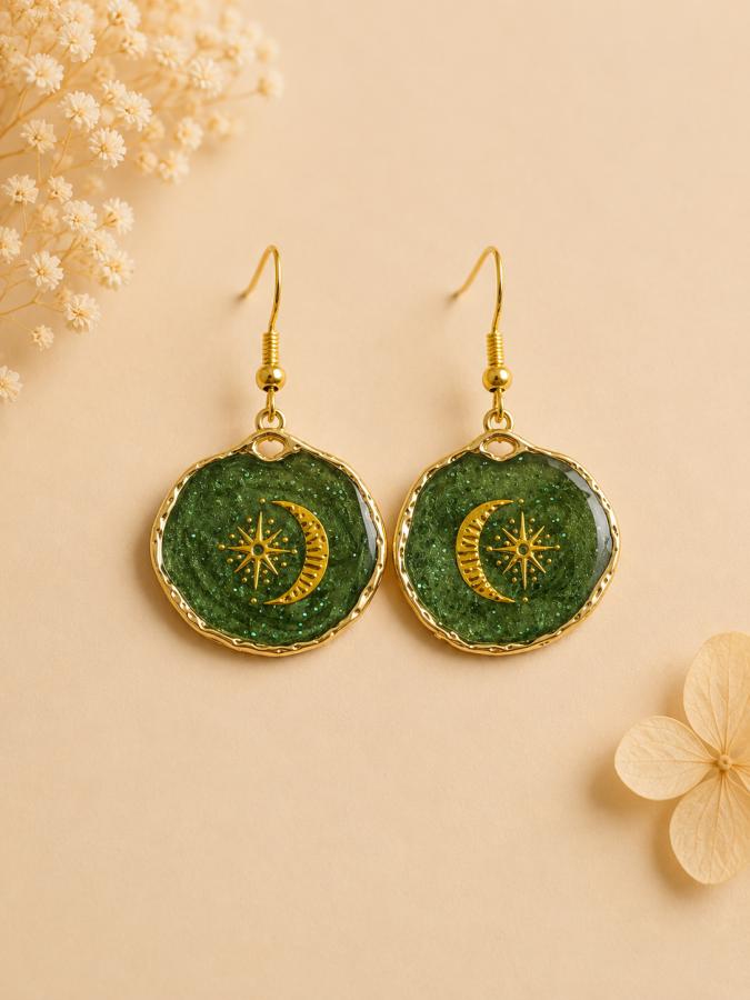 Boucles d’oreilles « Lune & Étoile » 