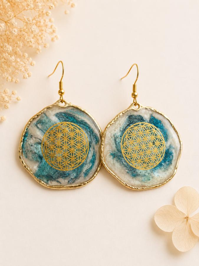 Boucles d’oreilles « Fleur de Vie »  4,5 cm