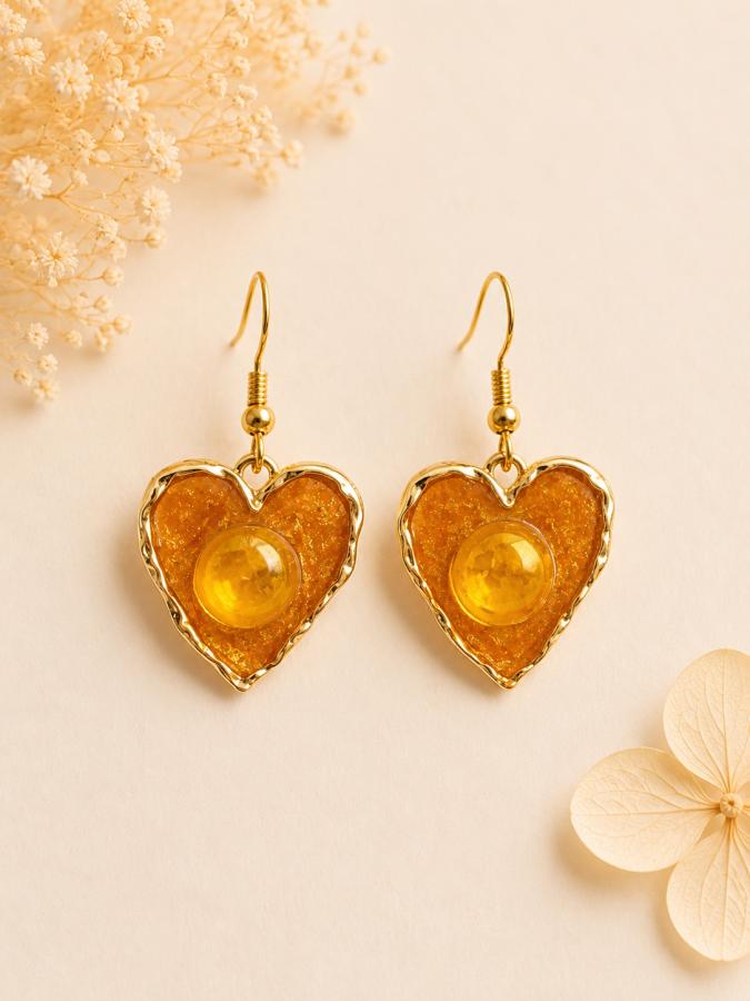Boucles d’oreilles « Cœur de Miel » 