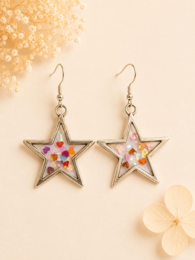Boucles d’oreilles « Étoiles Colorées » 