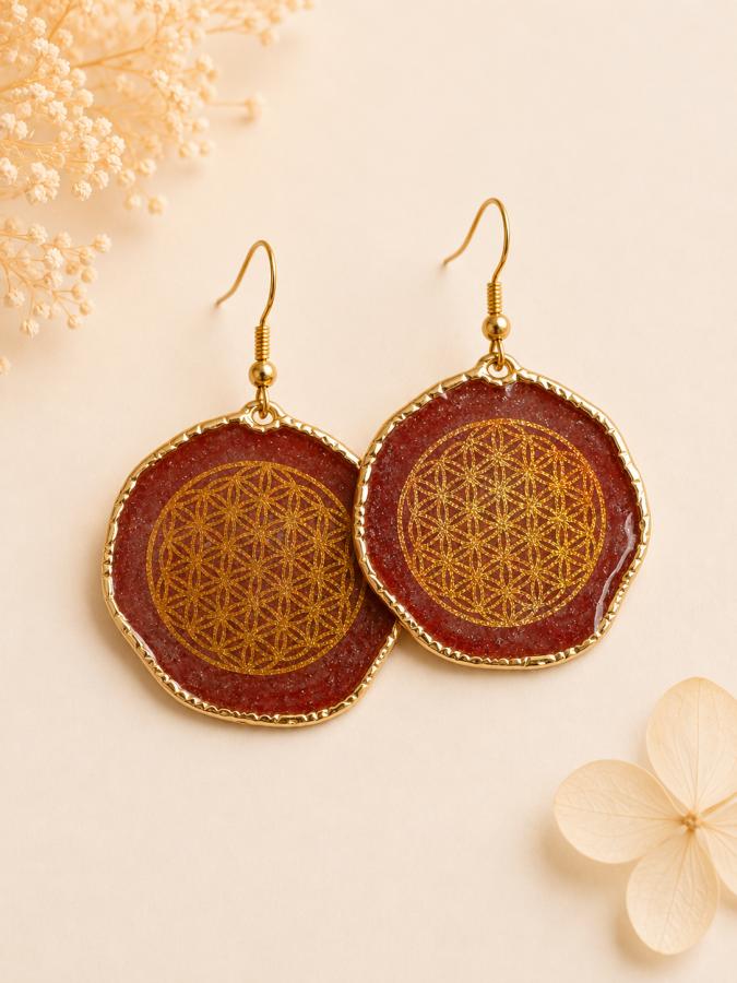 Boucles d’oreilles « Fleur de Vie » 3 cm