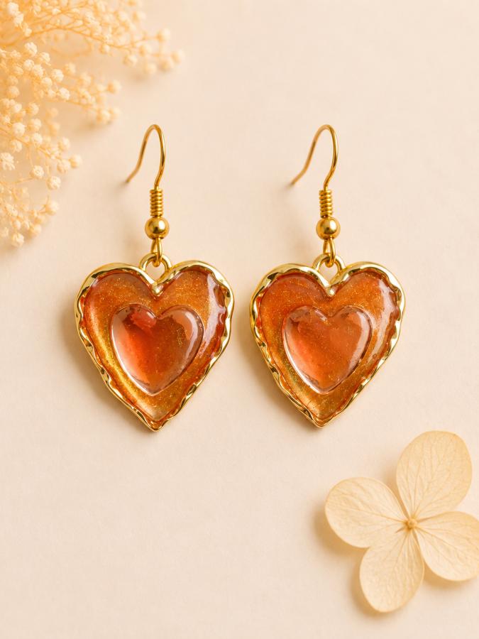 Boucles d’oreilles «Cœur d’Or »