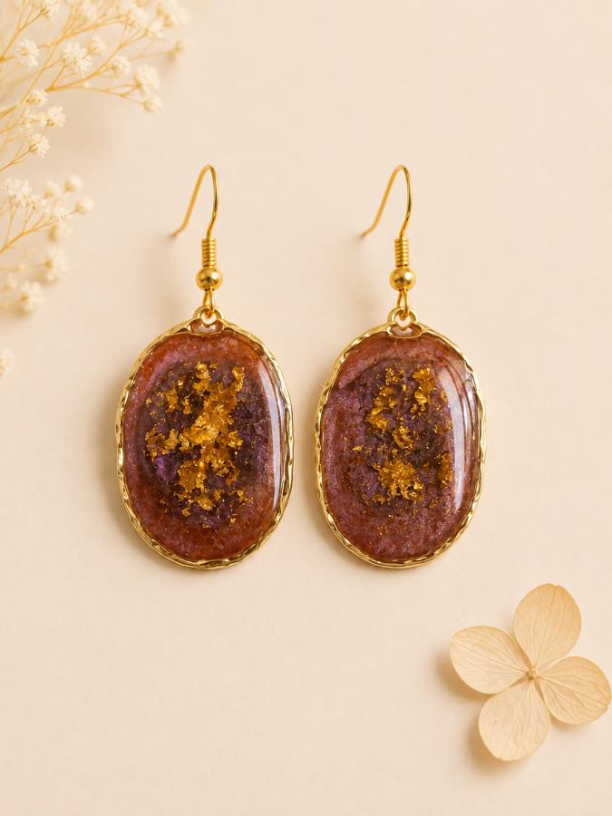 Boucles d’oreilles « Éclat Prune »