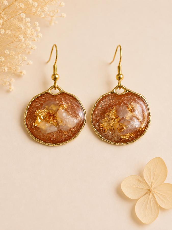 Boucles d’oreilles   « Douceur d’Ambre » 